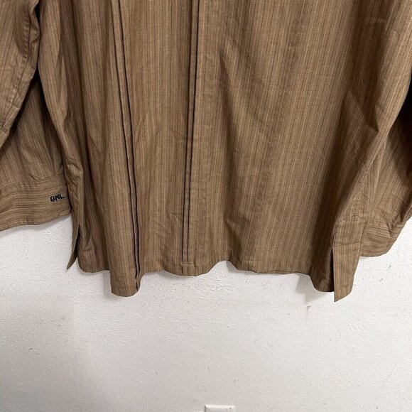 Dos Carolinas Guayabera Shirt Men's Button Up Long Sleeve 2 pockets Size XXL Tan - Picture 10 of 11